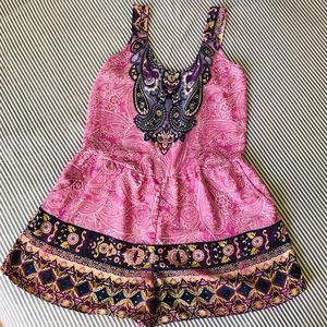 Boho Romper Tribal Bohemian Shorts